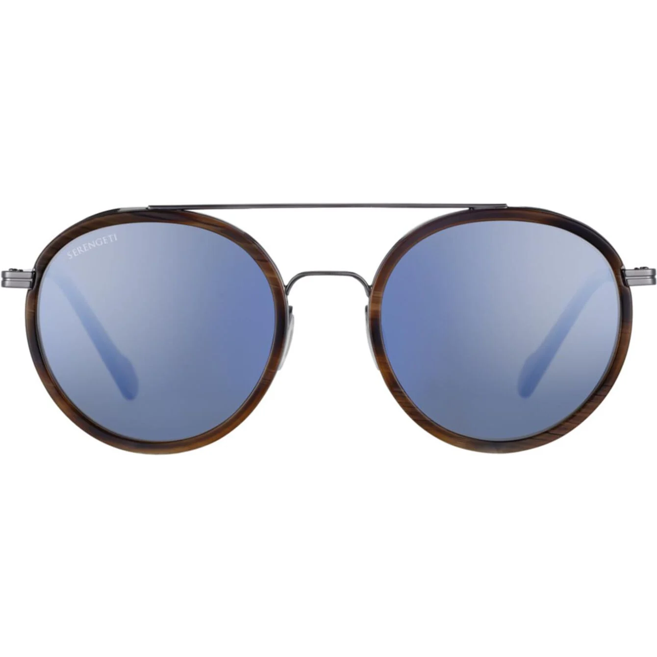 Geary - Brown Buffalo Acetate with Shiny Gunmetal Metal. Serengeti
