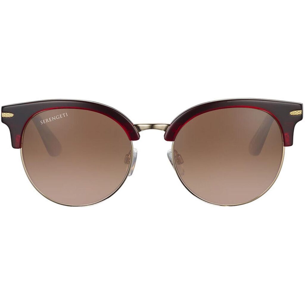 Susan - Shiny Transparent Burgundy Shiny Light Gold Metal. Serengeti